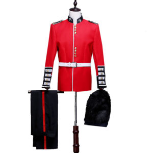 Europe British Men Royal Guard Uniform Costume Adult Queen's Blazer with Pants Prince William Soldiers Mens Halloween Cosplay