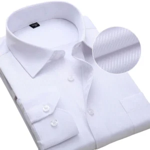 plus size long sleeve men dress shirt fashion male business formal wear office working white shirts 45 46 47 48 large clothing