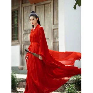 red swordswoman hanfu dress for women traditional chinese cosplay & dance costume