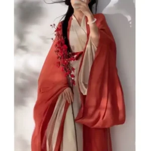 women's song dynasty hanfu dress green & red ancient traditional cosplay costume (plus size available)