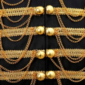 steampunk prince costume military tassle chains halloween jacket coat singer pop stars blazer suits royal outfit