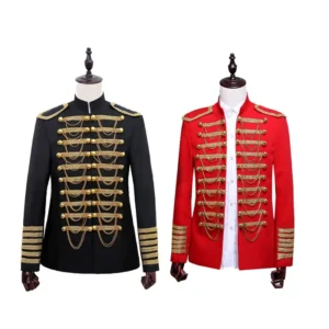 steampunk prince costume military tassle chains halloween jacket coat singer pop stars blazer suits royal outfit