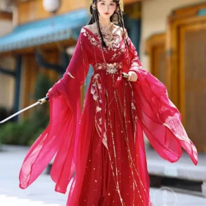 chinese traditional hanfu women stage dance dress female fairy cosplay costume hanfu set red elegant princess outfits