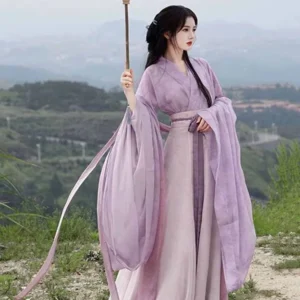 chinese hanfu dress women halloween carnival cosplay costume party outfit ancient chinese hanfu purple 4pcs sets tang suits