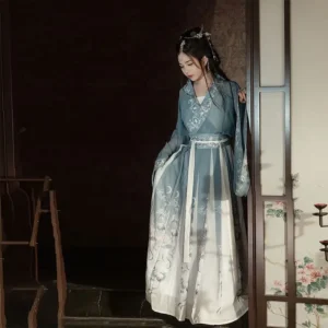 traditional chinese hanfu dress for women blue & red princess dance & cosplay outfit