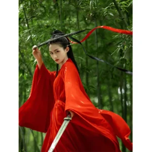 red swordswoman hanfu dress for women traditional chinese cosplay & dance costume