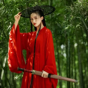 red swordswoman hanfu dress for women traditional chinese cosplay & dance costume