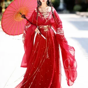 chinese traditional hanfu women stage dance dress female fairy cosplay costume hanfu set red elegant princess outfits