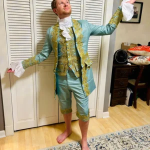 prince victorian deluxe costume halloween wedding men blazer suit jabot tie movie drama rococo colonial outfit adult jacket coat