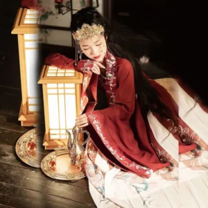traditional chinese hanfu dress for women blue & red princess dance & cosplay outfit