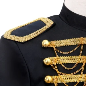 steampunk prince costume military tassle chains halloween jacket coat singer pop stars blazer suits royal outfit