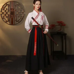 women modern hanfu couple top skirt 2 piece set cosplay dress traditional chinese clothing suit ancient costume mens hanfu