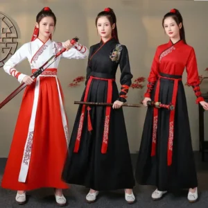 women modern hanfu couple top skirt 2 piece set cosplay dress traditional chinese clothing suit ancient costume mens hanfu