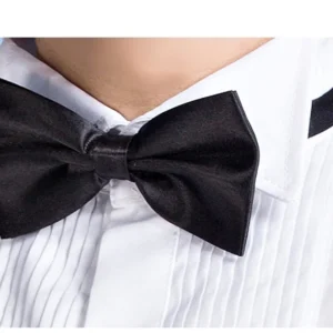 classic winged collar dress shirt men's wingtip tuxedo formal shirts with red black bow tie party dinner wedding bridegroom tops